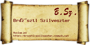 Brösztl Szilveszter névjegykártya